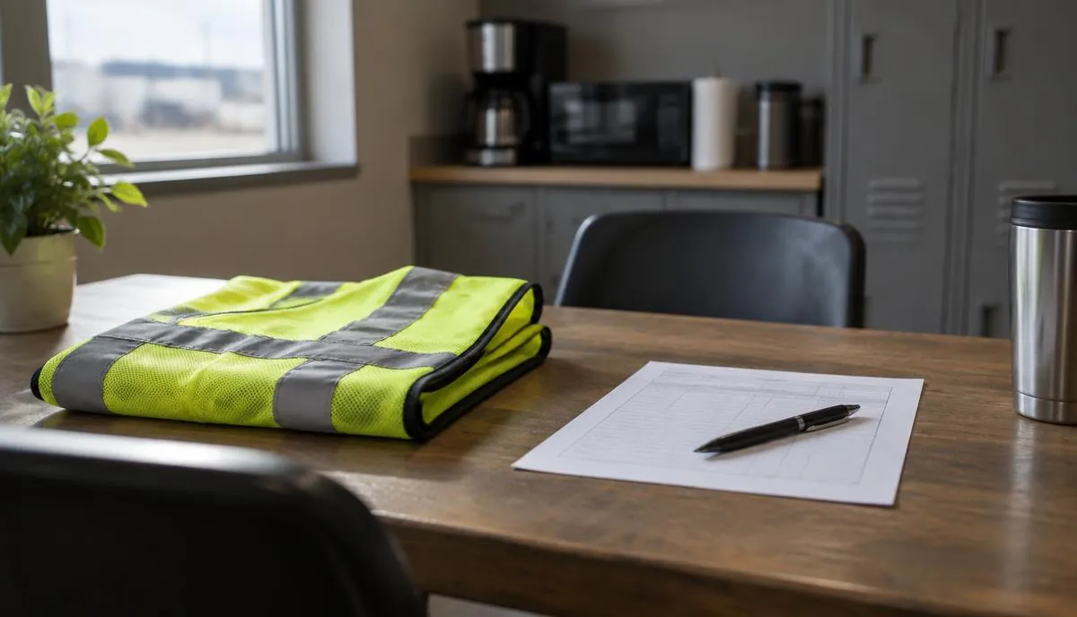 Formulario de vacaciones sin usar junto a un uniforme de trabajo